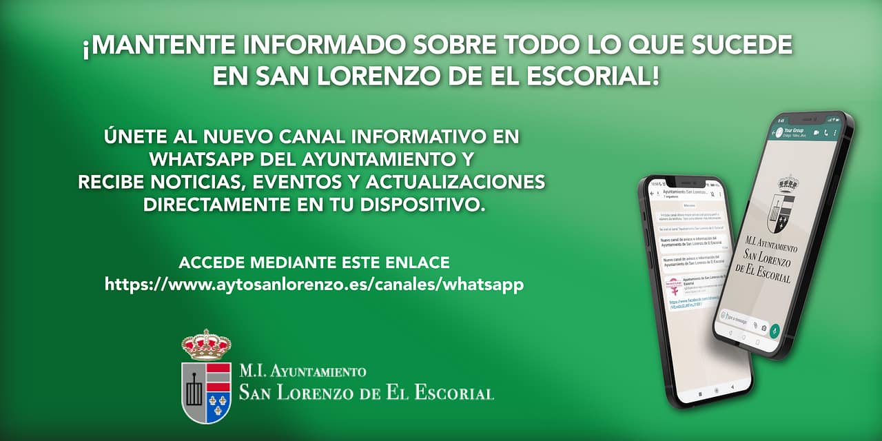 Nuevo canal de WhatsApp del Ayuntamiento de San Lorenzo de El Escorial